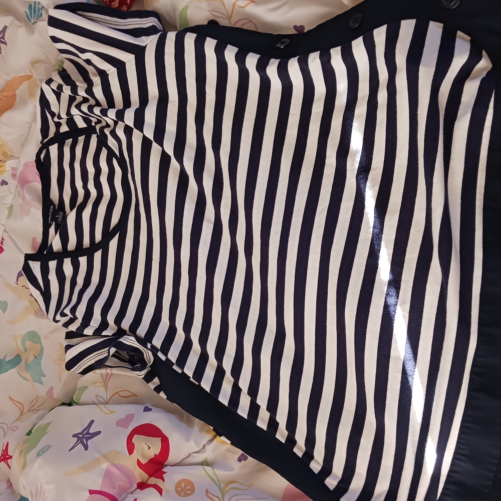 Striped Black and White Women's Top